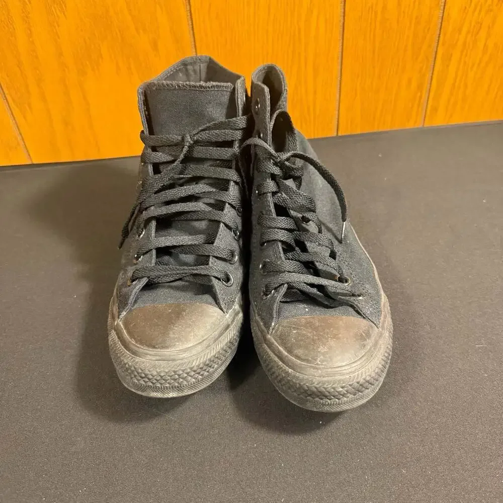 Converse Chuck Taylor All Star Monochrome Black High Top Sneakers Size 7 - Picture 4 of 6